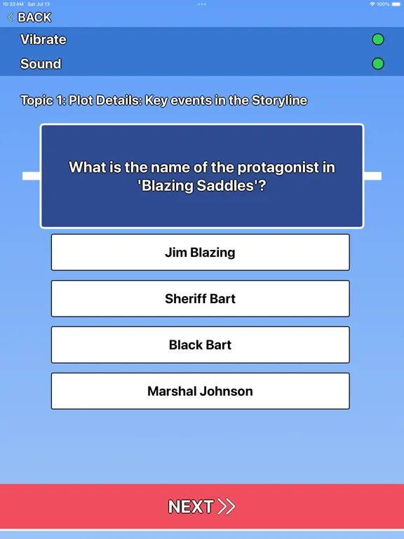 Capturas de pantalla de Blazing Saddles Trivia iPad 
