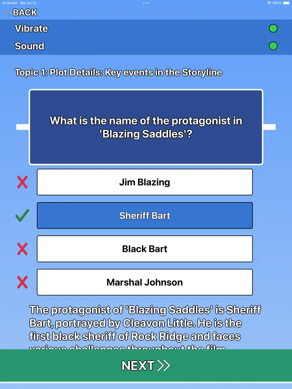 Capturas de pantalla de Blazing Saddles Trivia iPad 