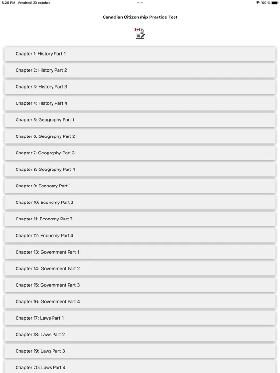 Canadian Citizenship Exam iPad  স্ক্রিনশট