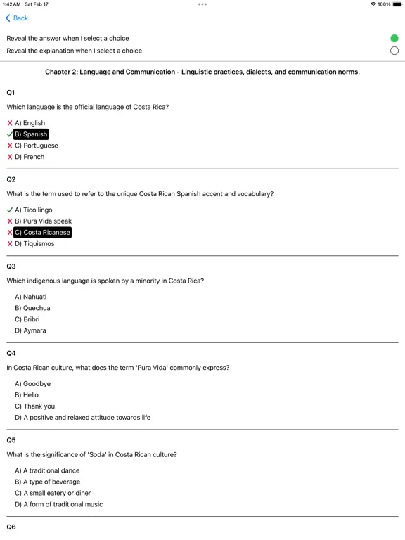 Culture of Costa Rica Exam iPad 应用截图