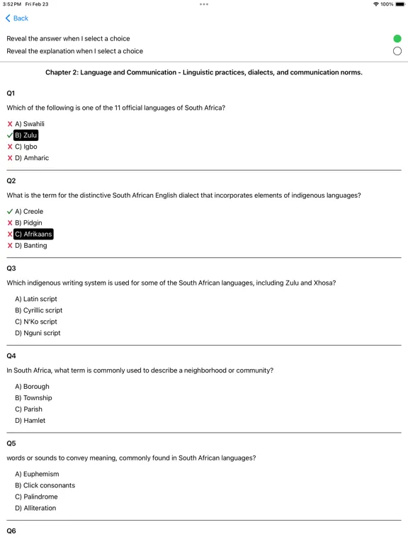 Culture of South Africa Exam iPad 应用截图
