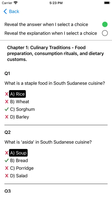 Capturas de tela do Culture of South Sudan Exam