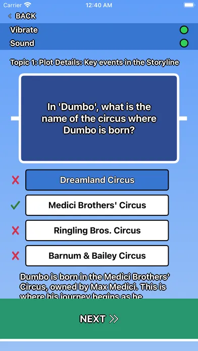 Dumbo Trivia Screenshots