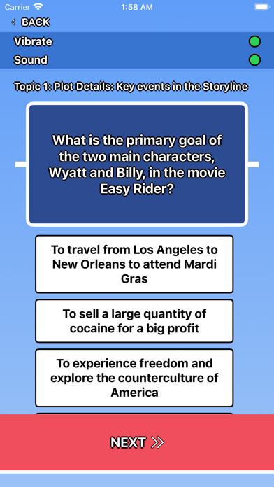 Tangkapan layar Easy Rider Trivia