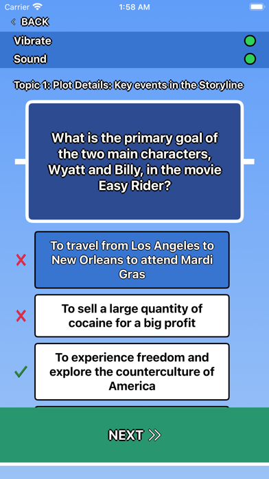 Tangkapan layar Easy Rider Trivia