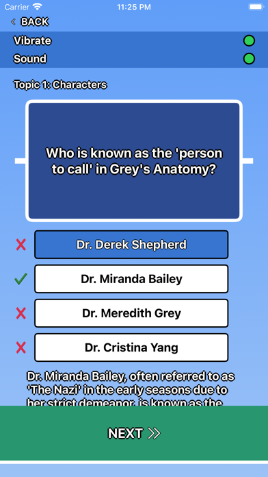 Grey's Anatomy Trivia Screenshots