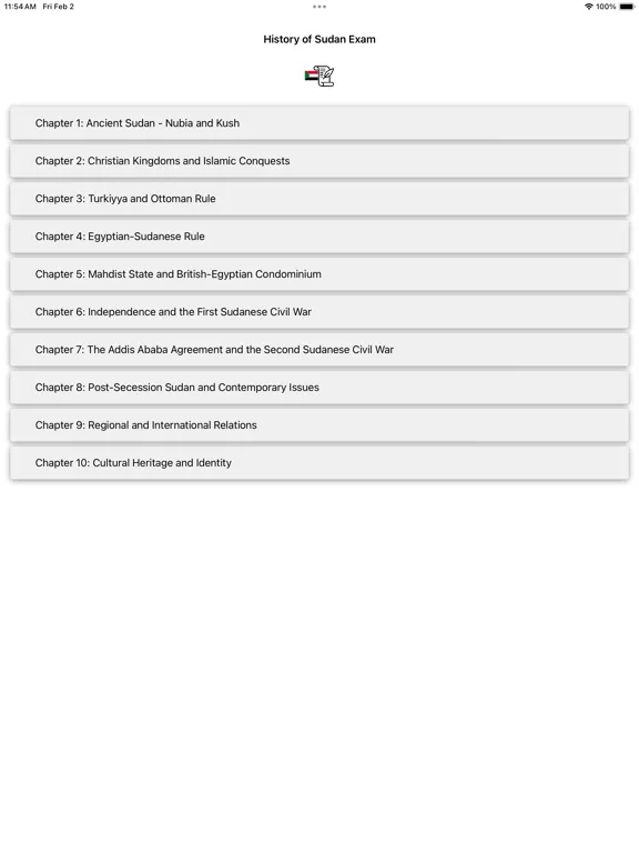 Скриншоты History of Sudan Exam iPad 