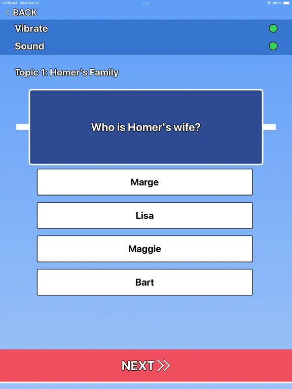Homer Simpsons Trivia iPad  स्क्रीनशॉट
