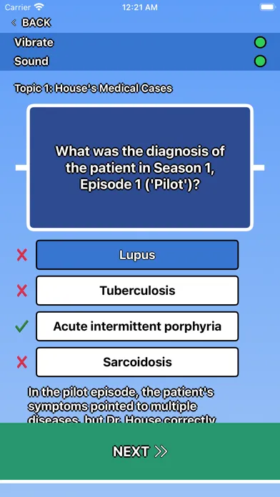 Ảnh chụp màn hình của House M.D. Trivia