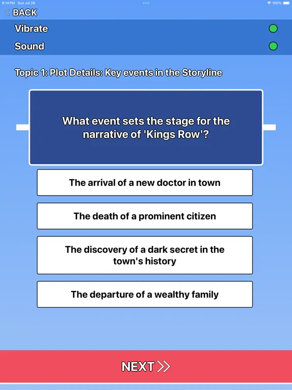 Kings Row Trivia iPad  स्क्रीनशॉट
