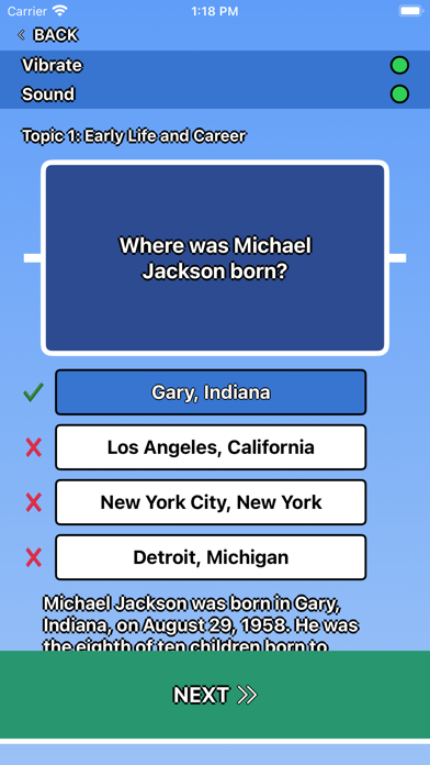 Capturas de pantalla de Michael Jackson Trivia