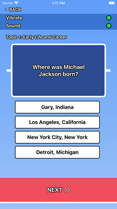 Capturas de pantalla de Michael Jackson Trivia