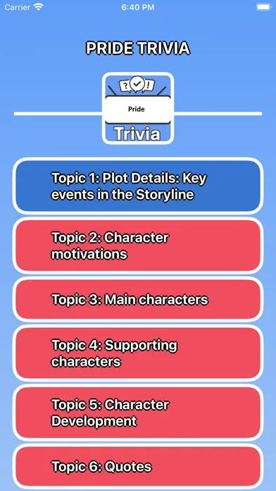 Tangkapan layar Pride Trivia