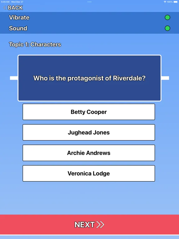 Riverdale Trivia iPad  স্ক্রিনশট