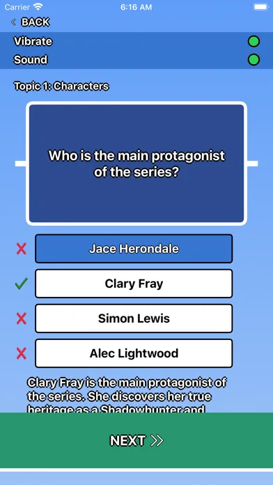 Ảnh chụp màn hình của Shadowhunters Trivia