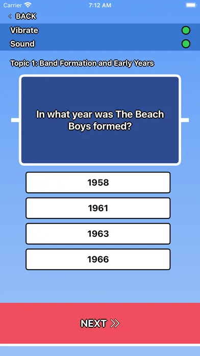ภาพหน้าจอของ The Beach Boys Trivia