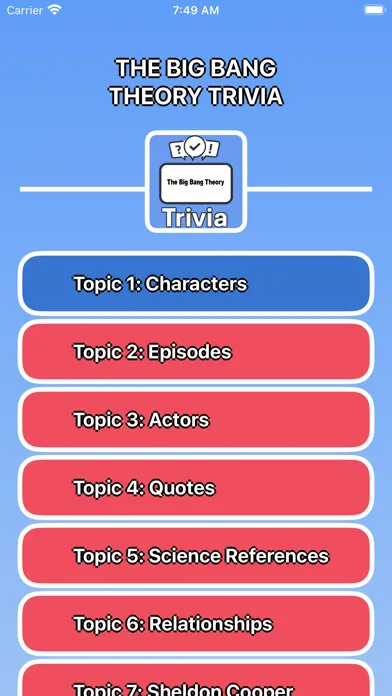 Capturas de tela do The Big Bang Theory Trivia