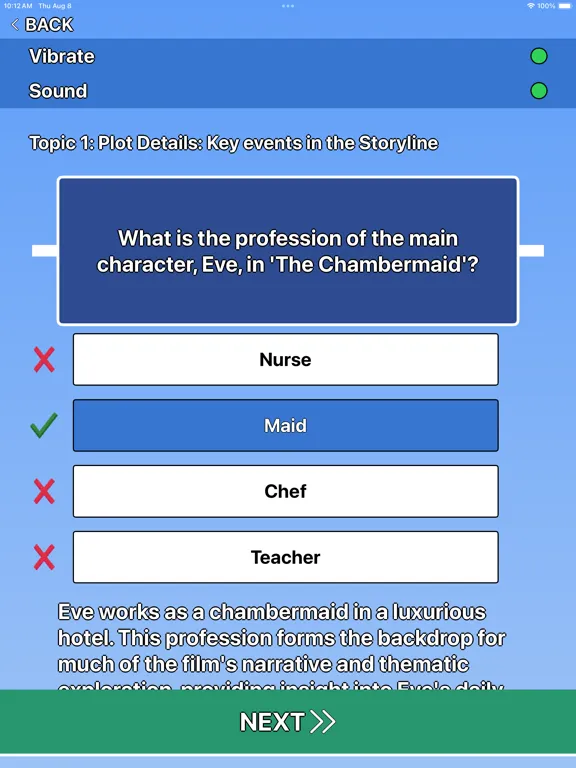 Capturas de pantalla de The Chambermaid Trivia iPad 