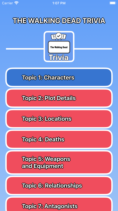 Capturas de tela do The Walking Dead Trivia