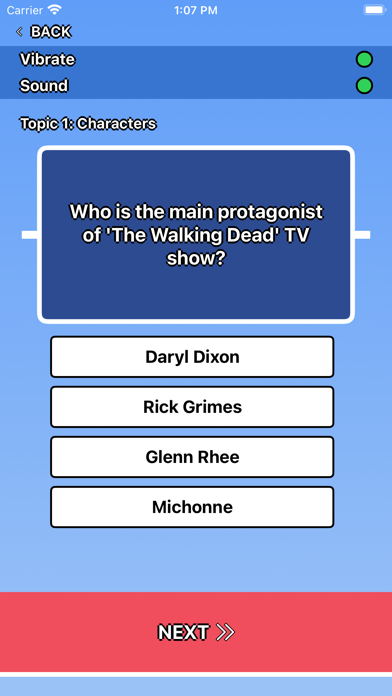 Capturas de tela do The Walking Dead Trivia