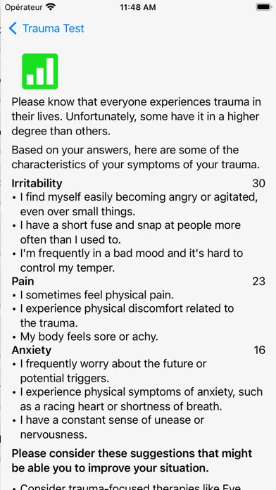 Trauma Test Screenshots