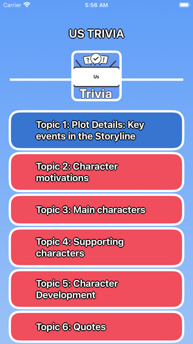 Ảnh chụp màn hình của Us Trivia