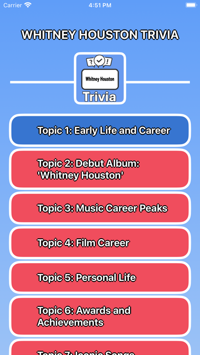 Whitney Houston Trivia স্ক্রিনশট