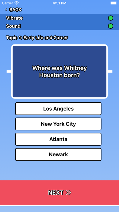Whitney Houston Trivia স্ক্রিনশট