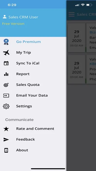 Tangkapan skrin Sales CRM