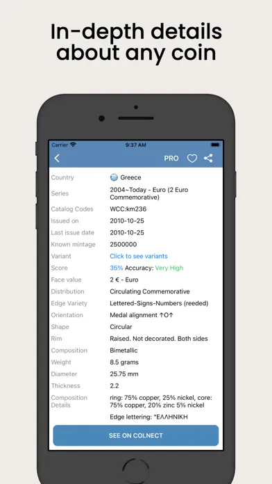 Coin Identifier Screenshots