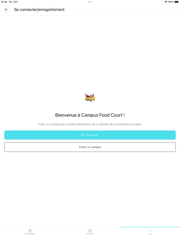 Campus Food Court iPad 应用截图