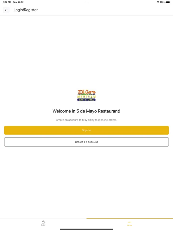 5 de Mayo Restaurant iPad  Screenshots