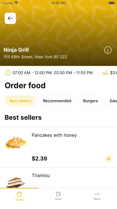 Tangkapan skrin My Restaurant Client App