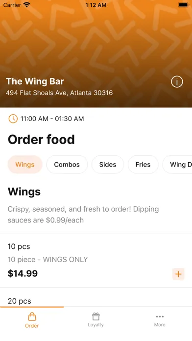 The Wing Bar ATL 스크린샷