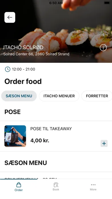 Capturas de tela do Itacho Sushi & Wok