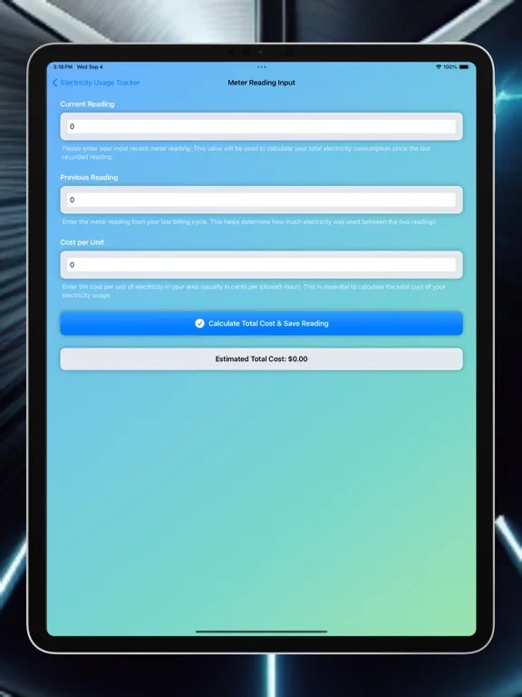 CostWatt iPad  스크린샷