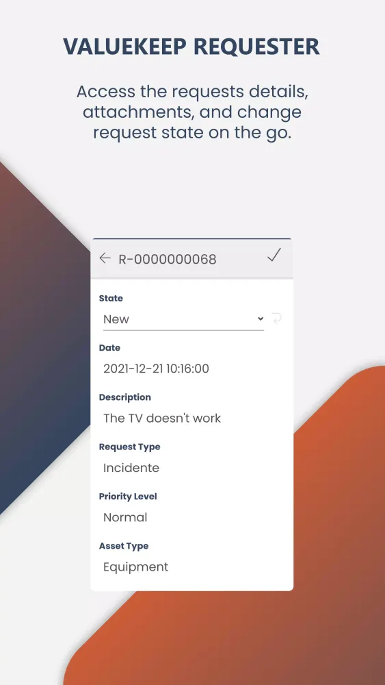 Valuekeep Requester CMMS Screenshots