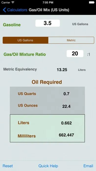 Capturas de tela do Gas Oil Mixture Ratio