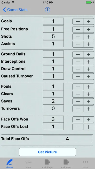 LaCrosse Player Tracker Screenshots