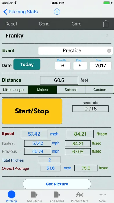 Tangkapan layar Pitching & Throwing Radar Gun
