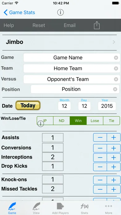 Rugby Player Stats Tracking স্ক্রিনশট
