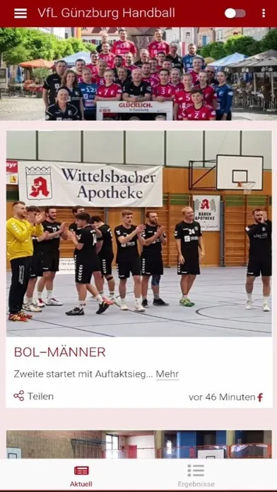 Capturas de tela do VfL Günzburg Handball