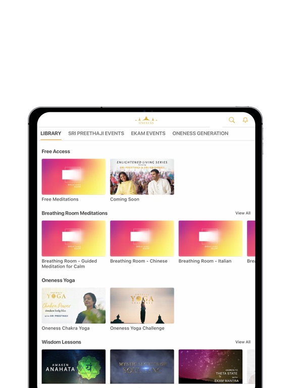 Oneness Yoga iPad  Screenshots