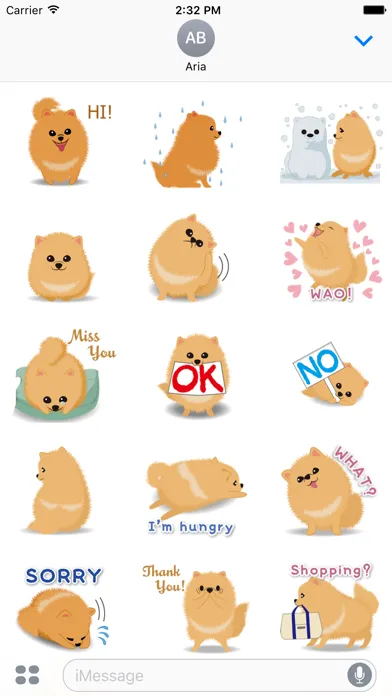 Zrzuty ekranu Pomeranian Dog Pom Pom Sticker