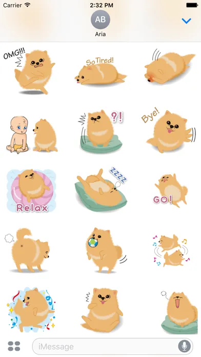 Zrzuty ekranu Pomeranian Dog Pom Pom Sticker