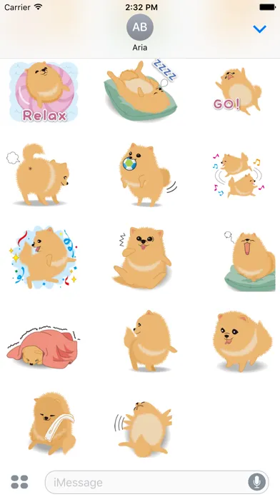 Zrzuty ekranu Pomeranian Dog Pom Pom Sticker