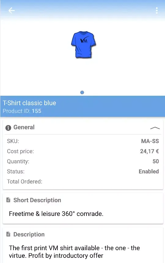 VirtueMart Mobile Assistant Ekran Görüntüleri