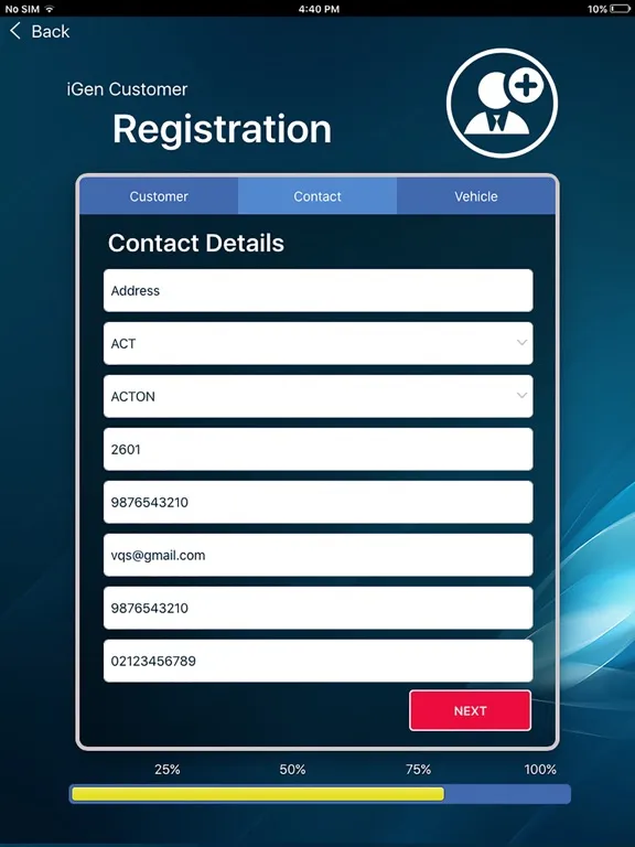 iGen Customer Registration iPad 应用截图