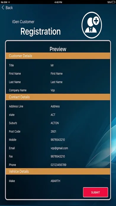 iGen Customer Registration应用截图
