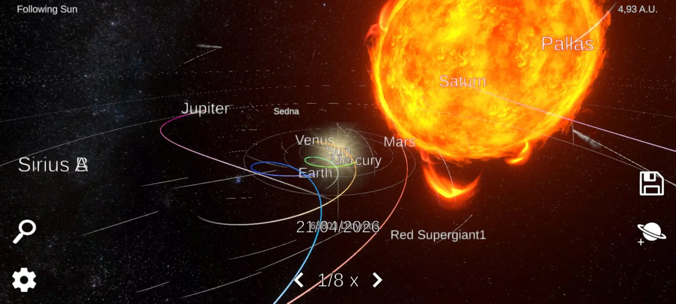 Solar System Simulator سکرین شاٹس